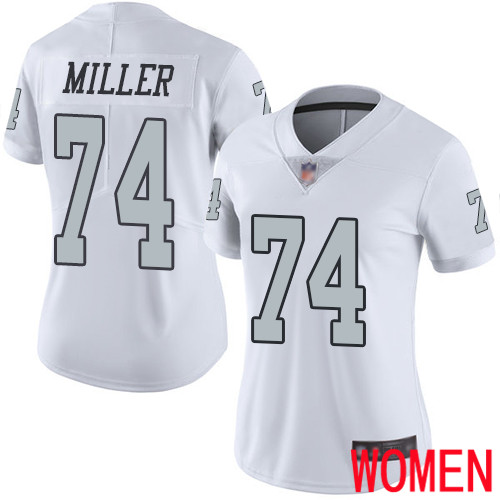 Oakland Raiders Limited White Women Kolton Miller Jersey NFL Football 74 Rush Vapor Untouchable Jersey